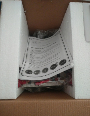 Pueblo navideño con luz y agua