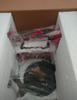 Pueblo navideño con luz y agua